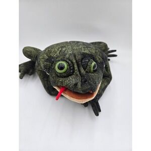 Folkmanis Frog Puppet Plush Toad Full Body Hand Puppet Bumpy Green Creative Play